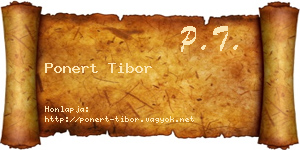 Ponert Tibor névjegykártya